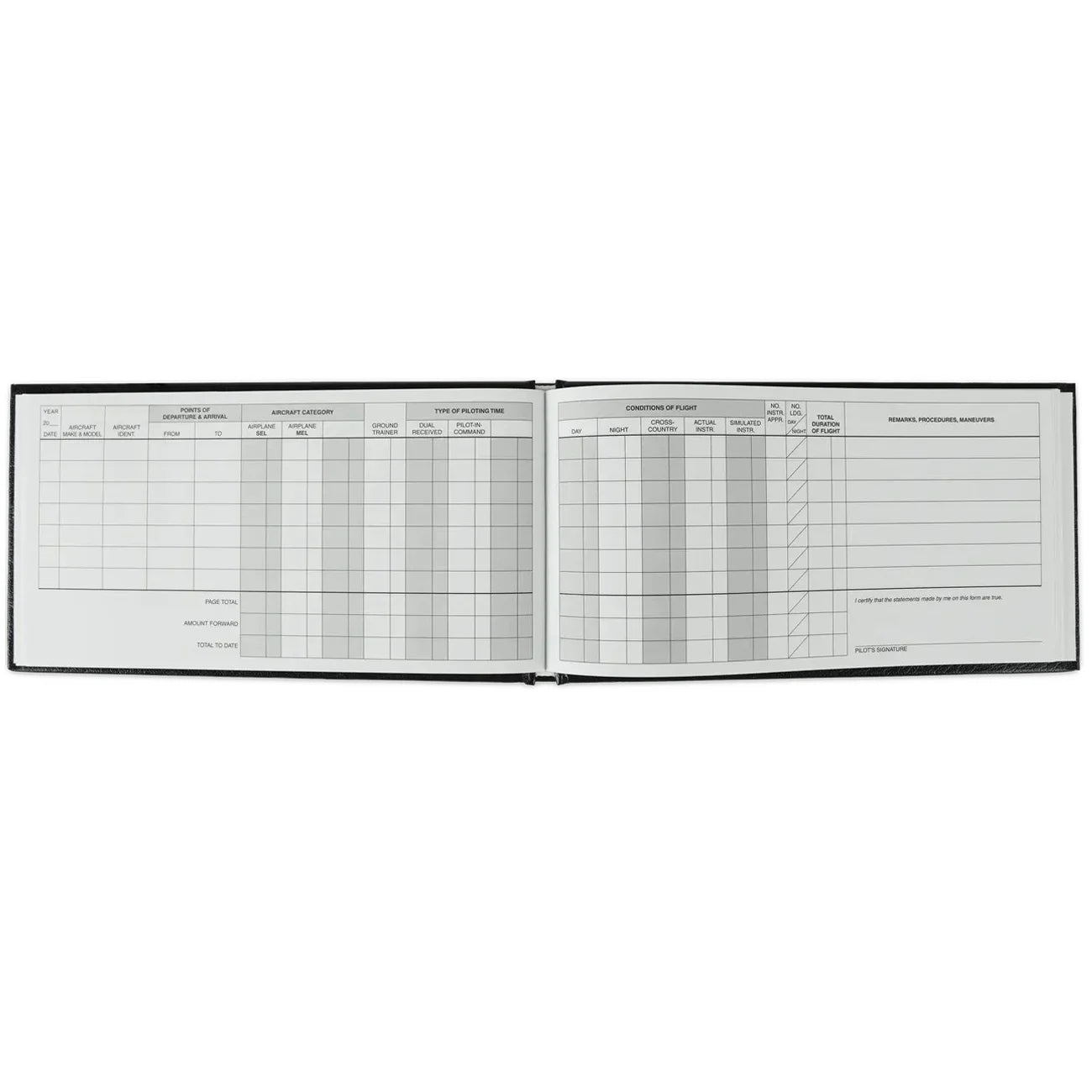 ASA Standard Pilot Log Book - Black