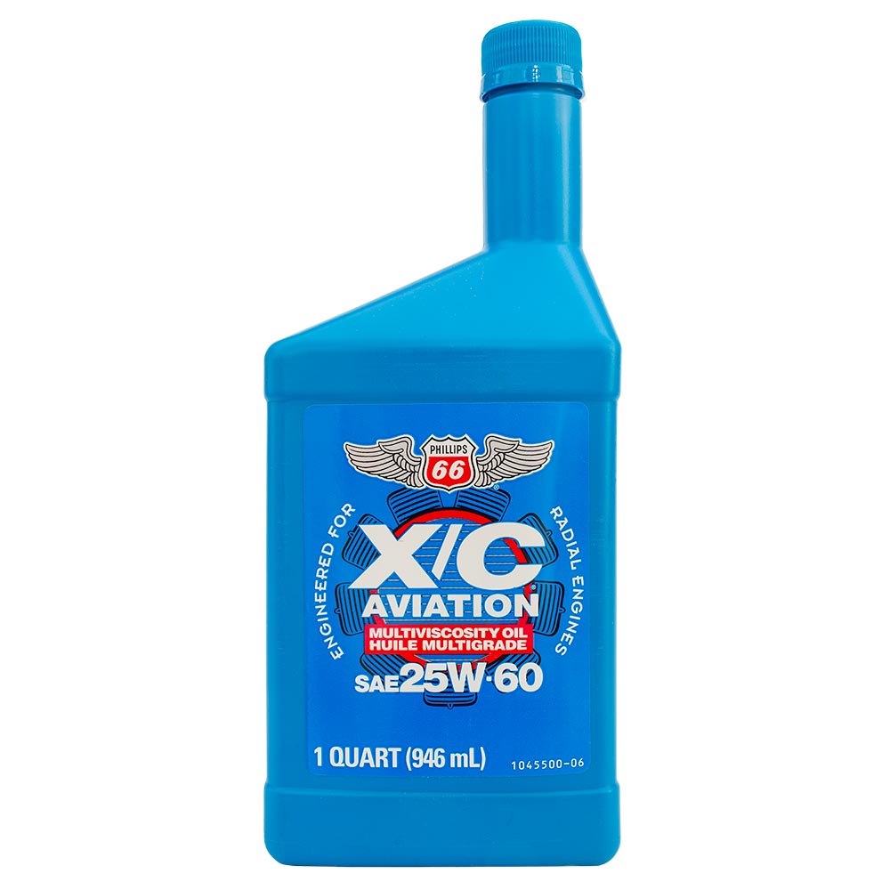 Phillips 66 X/C 25W-60 - Aircraft Oil for Radial Engines - 1 QT image 0