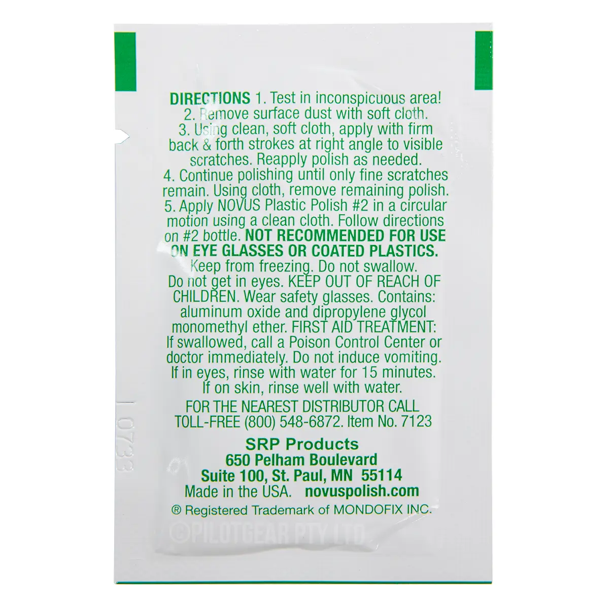 Sample Novus 3 Plastic Polish Heavy Scratch Remover Pillow Pack image 1