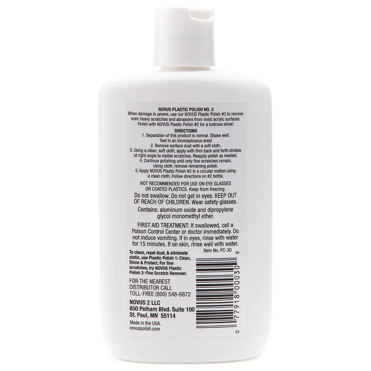 NOVUS 3 Plastic Polish Heavy Scratch Remover 237 mL / 8 oz image 1