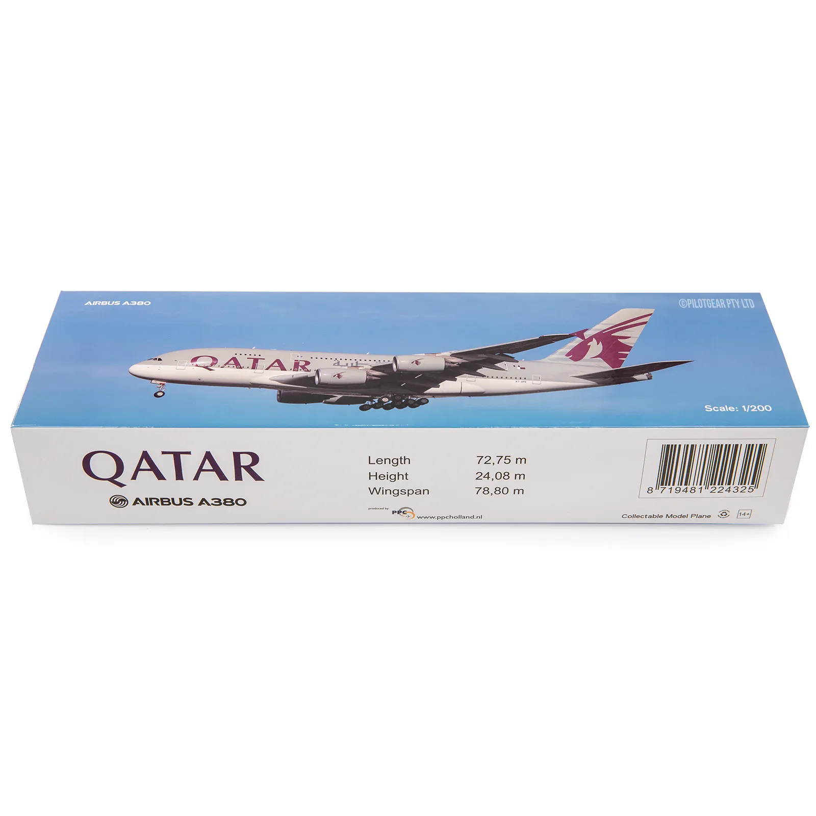 1/200 Qatar Airways A380-800 – A7-APE Aircraft Model (PPC026) image 1