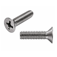 Sekrup Mesin, Baja, Benam, Kepala Rata, Benam, Kepala Rata, 3/8" x 8-32