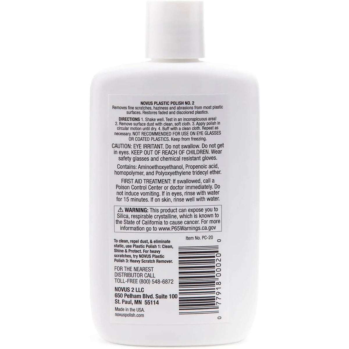 Novus 2 Plastic Polish Fine Scratch Remover 237 mL / 8 oz image 1