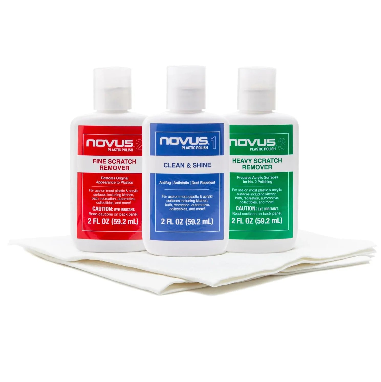 NOVUS Plastic Polish Restoration Kit – 1, 2, 3 (59.2mL / 2oz) Bottles & Polish Mates image 0