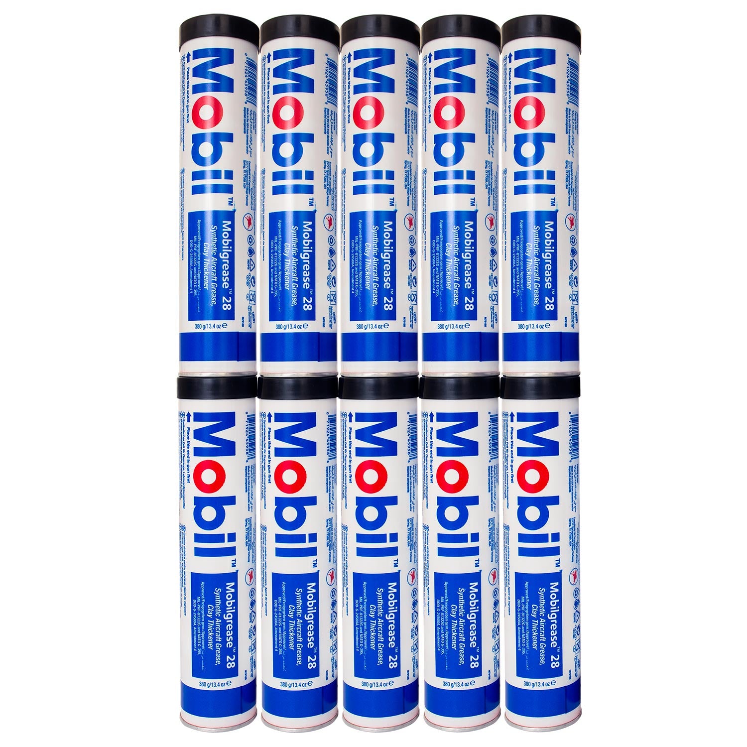 MobilGrease 28 Synthetic Aircraft Grease 380gm Cartridges (10 Pack) image 1