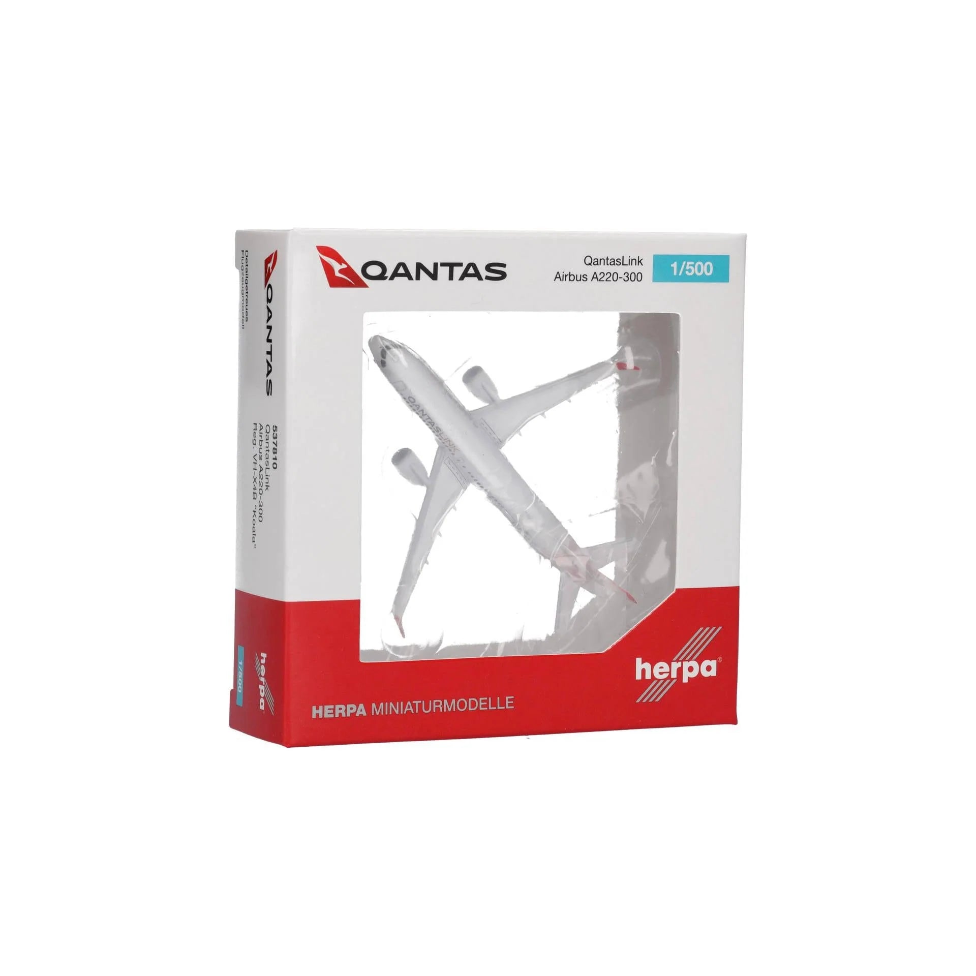 Herpa 1/500 Qantaslink Airbus A220-300 VH-X4B "Koala" image 1