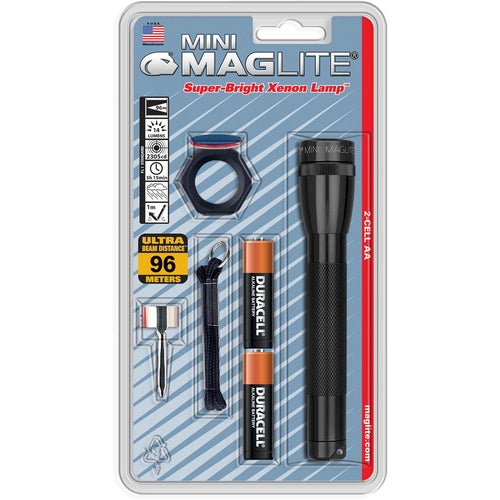 MAGLITE Mini Maglite Paket Kombo 2 Sel AA Hitam