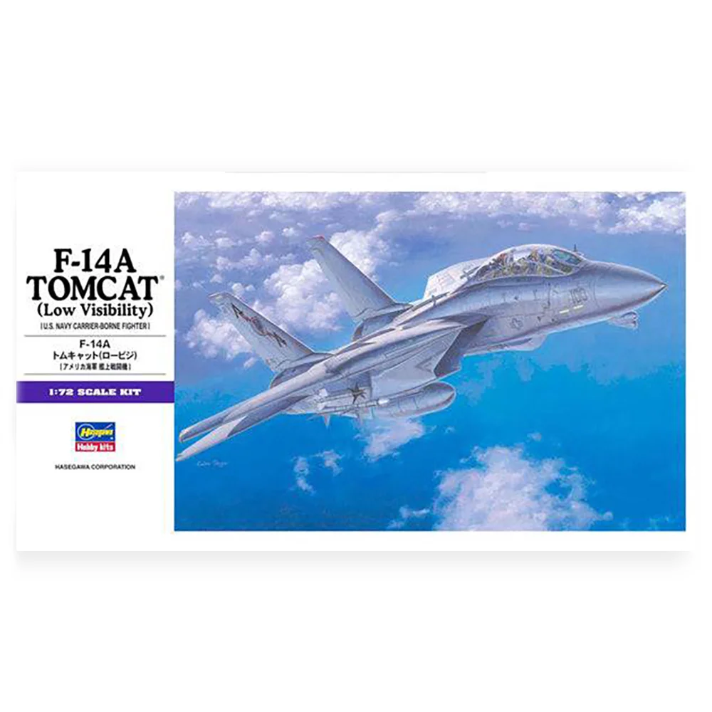 Hasegawa 1/72 F-14A TOMCAT (Low Visibility) US Navy Carrier-Borne Fighter Aircraft Model Kit image 0