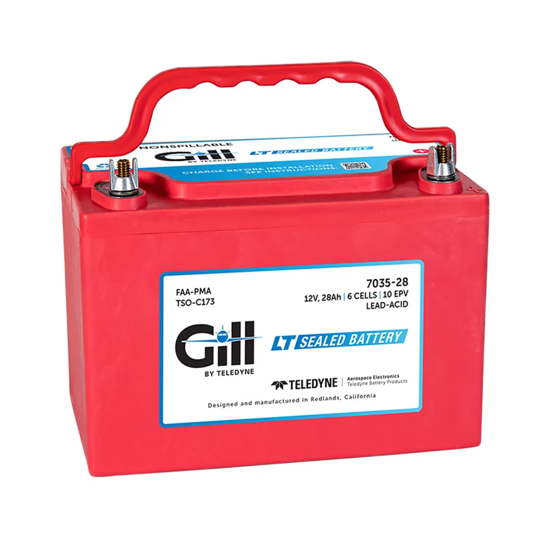 Gill 7035-28 LT Sealed Lead Acid Aircraft Battery, 12 Volt 28Ah