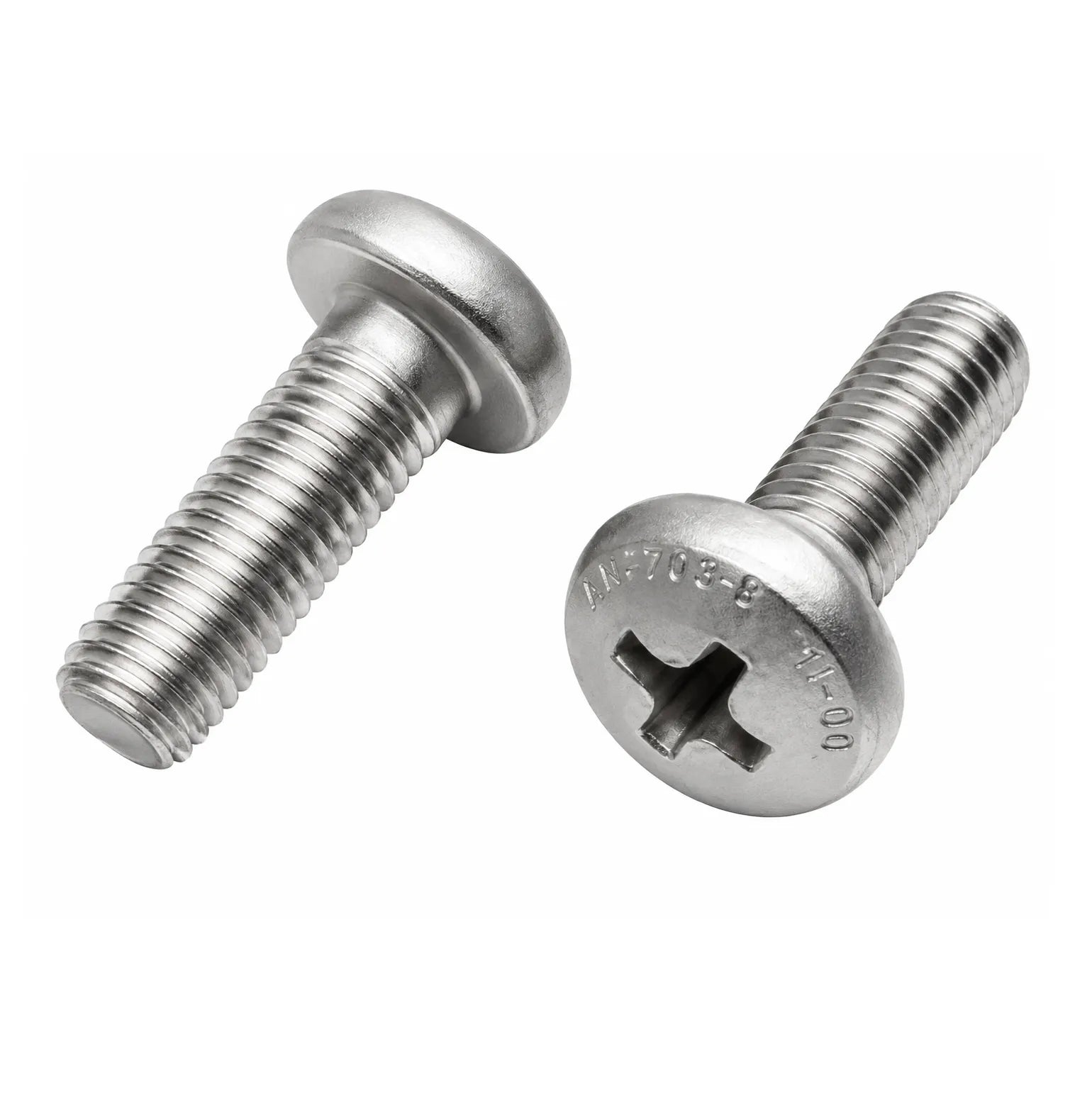 Stainless Steel Machine Screw, 0.406" x 8-32, Grip: 0.032"