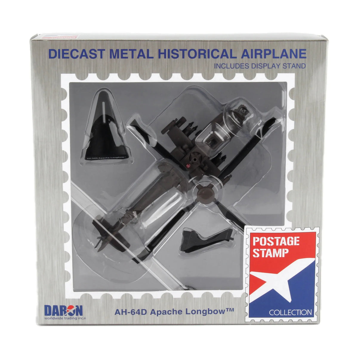 Postage Stamp 1/100 AH-64D Apache Longbow Helicopter Model