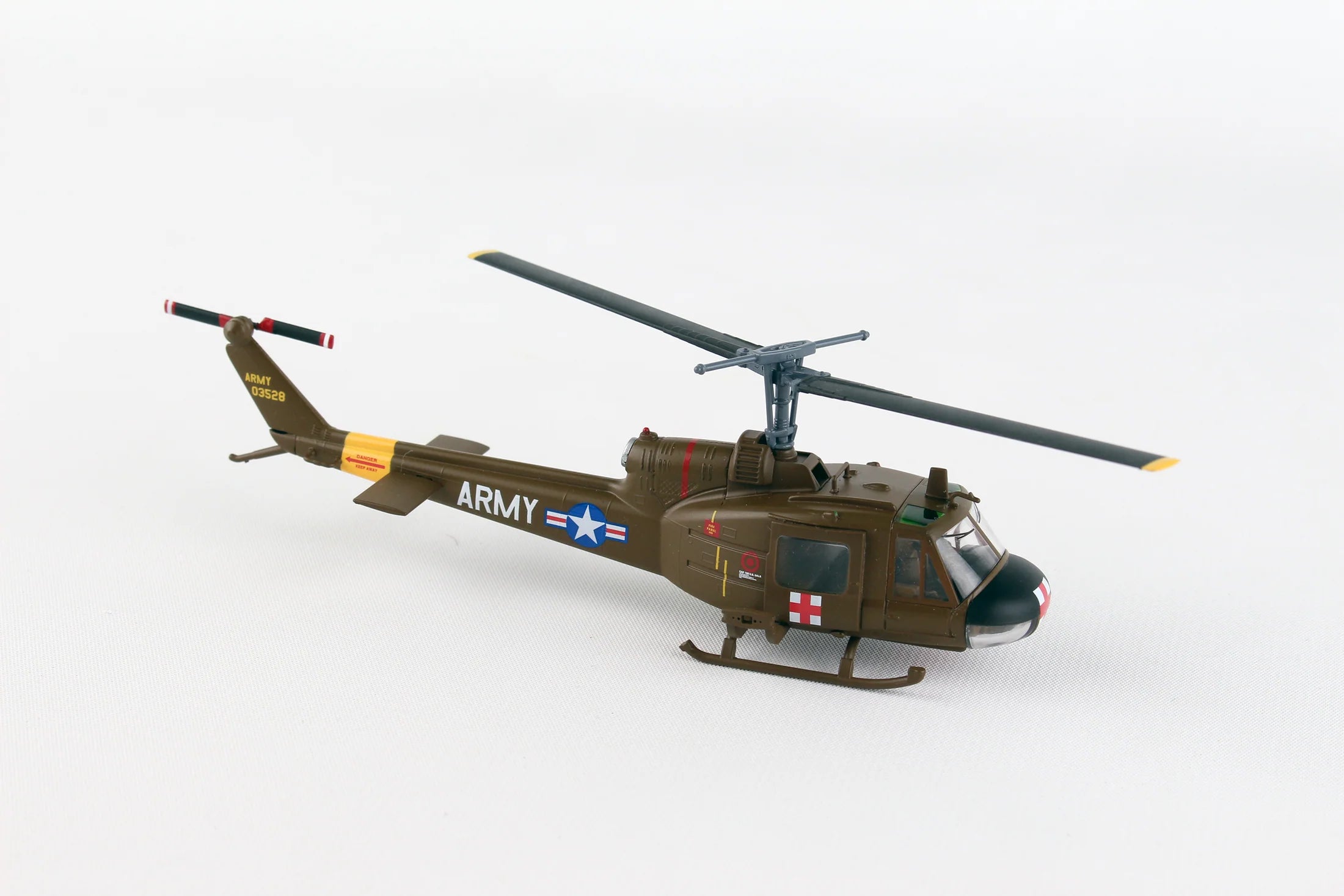 Postage Stamp 1/87 Bell UH1 Huey Medivac Helicopter Model
