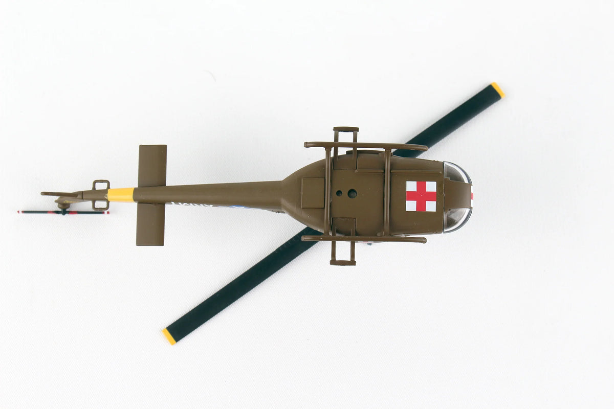 Postage Stamp 1/87 Bell UH1 Huey Medivac Model Helikopter