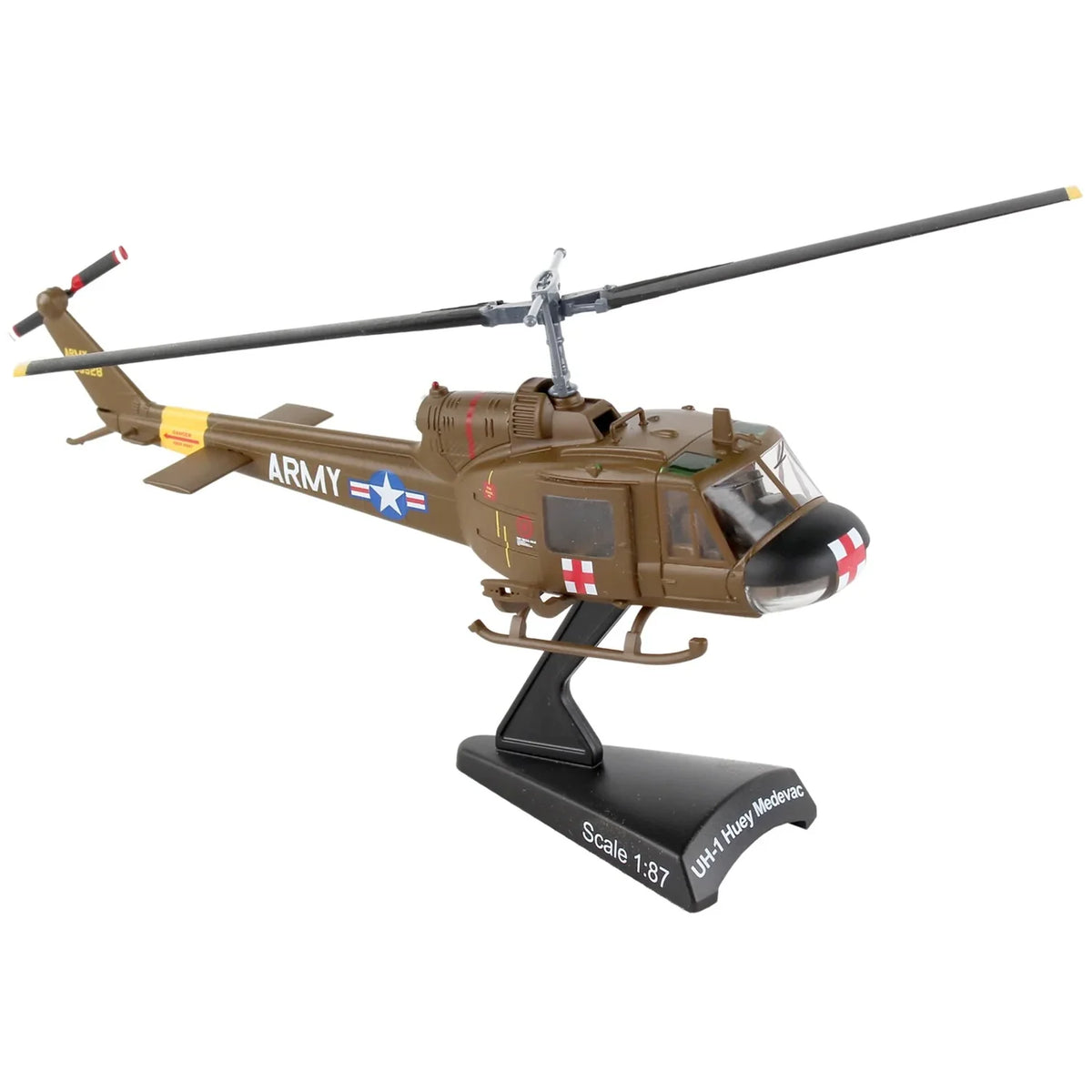 Postage Stamp 1/87 Bell UH1 Huey Medivac Model Helikopter