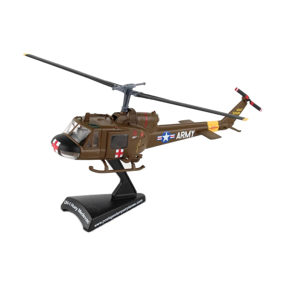 Postage Stamp 1/87 Bell UH1 Huey Medivac Modellolo di elicottero