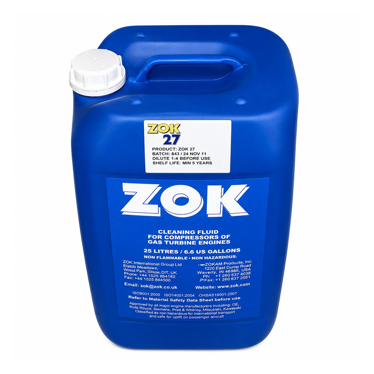 ZOK 27 Turbine Engine Compressor Cleaner 25 L Pail Z0K27-6-6GL